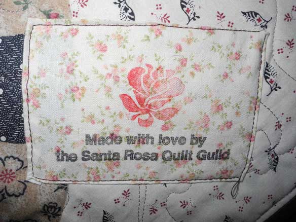 picture of SRQG quilt label
